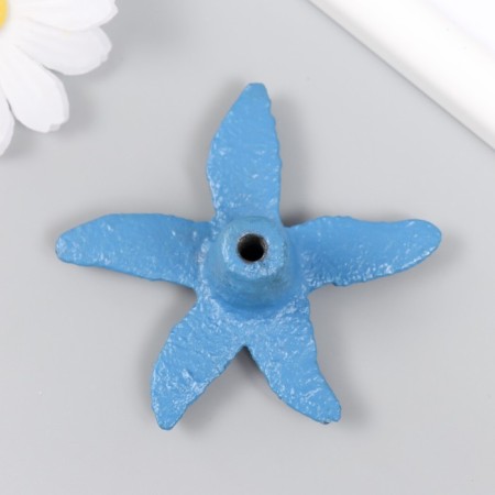 Hand -on -hand Cast iron "Marine star" Blue with a patina 6.6x7.4 cm-3