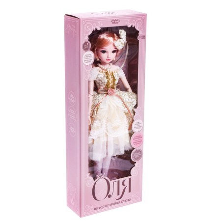 Interactive hinge doll "Olya" in a dress, with a remote control-3