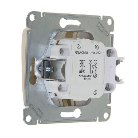 SE GLOSSA switch, 10 A, 2 keys, IP20, hidden, beige, GSL000251-2