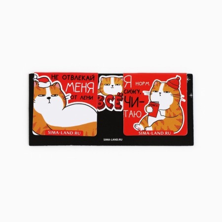 New Year. Magnetic bookmarks 2 pcs on the “New Year's cat” substrate-2