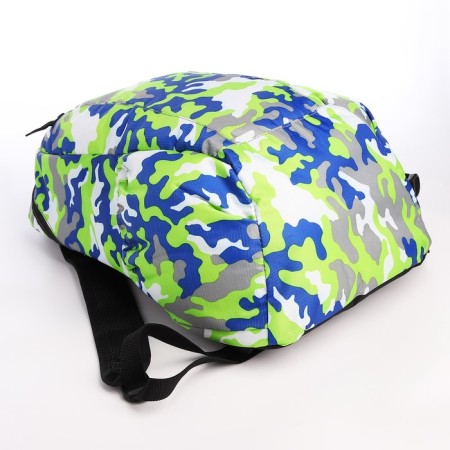 Waterproof backpack with lightning, 3 pockets, green color-4