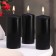 Candle cylinder, 5x11.5 cm, set 3 pcs, black