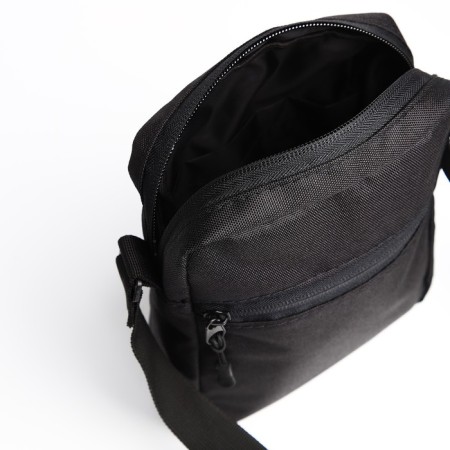 Men's bag over the shoulder, textura, textiles, black color-5