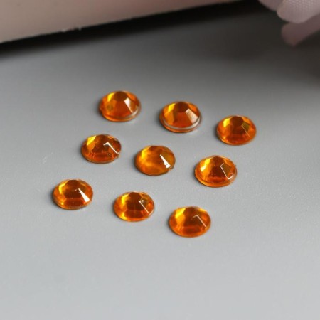 Decor for creativity plastic "Rhinestones Round. Bright yellow" (set of 200 pcs) 0.5x0.5 cm-2
