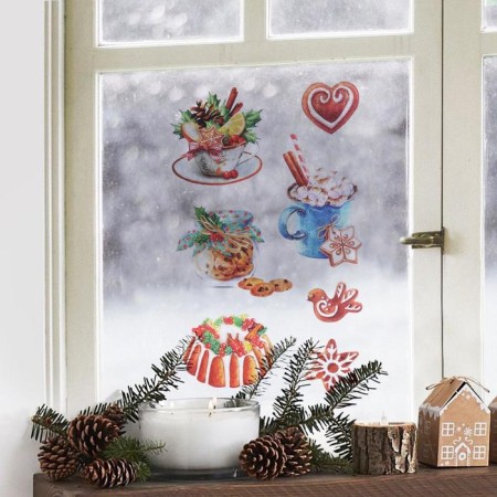 Stickers on the glass "New Year's sweets", reusable, 20 x 34 cm, New Year-1