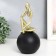Souvenir Polystone "Abstraction. Man on the ball. Thoughts" Gold with black 10.5x10.5x25.5 cm
