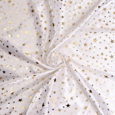 Losk atlas, white with golden stars, 100 × 150 cm
