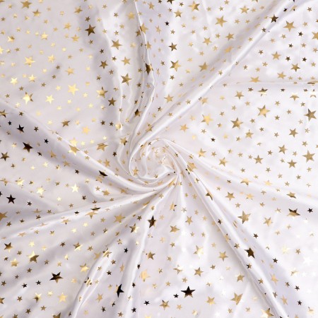 Losk atlas, white with golden stars, 100 × 150 cm
