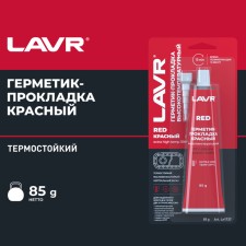 Lavr Red RTV sealant, red, high-temperature, silicone, 85 g, LN1737