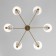 EUROSVET CONSO 60145/6, E14, 6x40W, 800x800x550 mm, brass color, brass