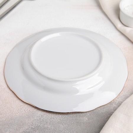 Porcelain plate "Exquisite", D = 20 cm, white-2