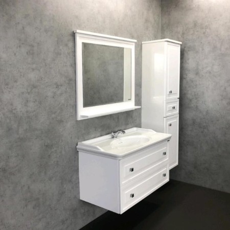 Comforty Ferrara 100 mirror, white gloss, 98x80 cm-2