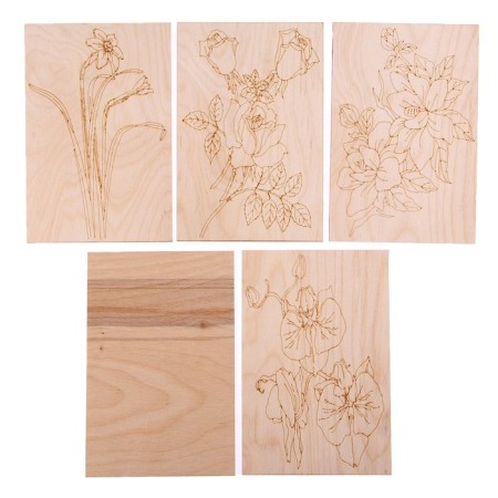 Set for burning wood "Flowers", 14 × 21 cm-1