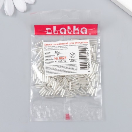 Beads "Zlatka" Glass 10 g, size 3 ", 6 mm, No. 0021 Transparent 93" 78543 "-2