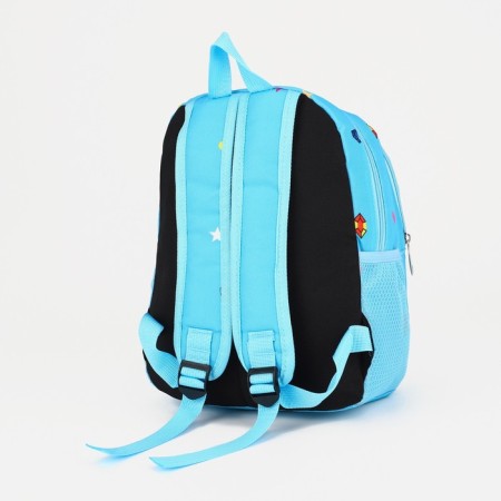Baby backpack on lightning, external pocket, blue color-1