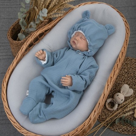 Kinderlitto “Muslin” discharge kit, 4 items, height 50-56 cm, gray-blue color-4