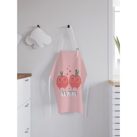 Apron of a kitchen with a photo print "Happy Apples", adjustable, size OS-1