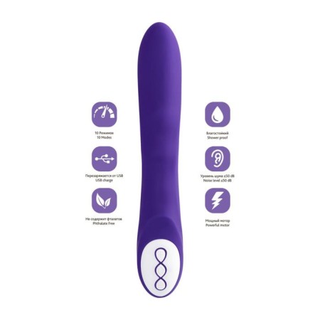 Vibrator L’Eroina by Toyfa Syrin, 10 modes, silicone, purple color, 21 cm, d = 4.2 cm-7