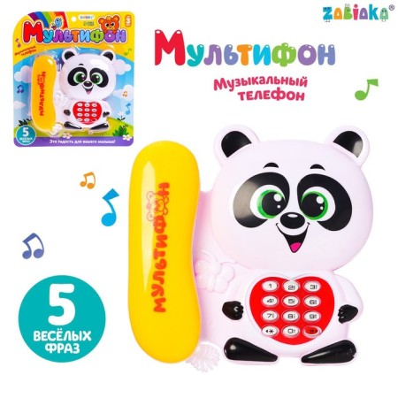 Musical phone "Multiphone: Panda", Russian voice acting, works from batteries, mix
