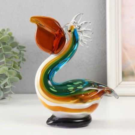 Souvenir Glass "Pelican" under Muranskoy glass mix 8x16x17 cm