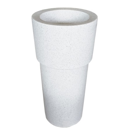 Kashpo for flowers "candle" 38.5x80 cm, 25 l, color white granite-1
