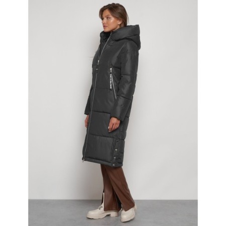 Coat insulated winter female, size 50, dark gray color-1