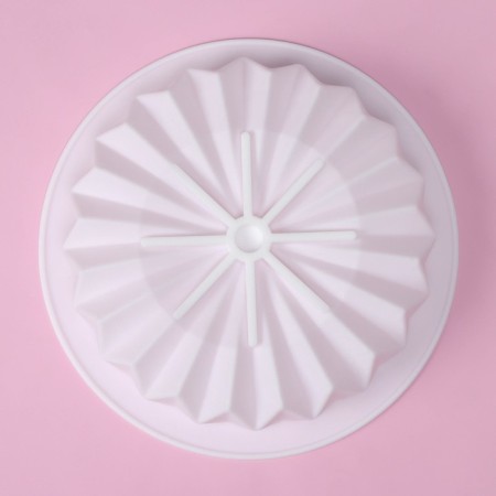 Form for mousse desserts and baking of the “origami”, silicone, 18.5 × 18.5 cm, white color-2