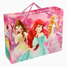 Gift Packet Laminated with sparkles, princesses, 40x31x11, 5 cm