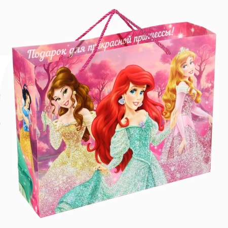 Gift Packet Laminated with sparkles, princesses, 40x31x11, 5 cm