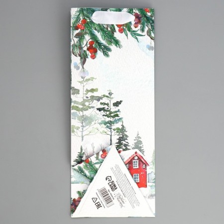 A package for a bottle, a triangular “miracle”, 13 x 32 x 11.3 cm, New Year-8