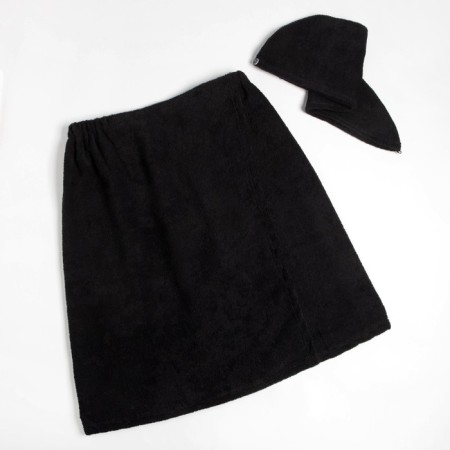 SUCH STOLE STOLE and I: Pareo towel 68*150cm + Chalma, central black, 100%HL, 320 g/m2-2