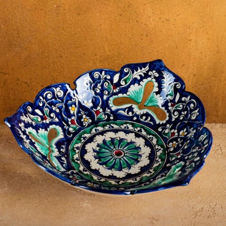 Rishtan ceramics "Patterns", 25 cm, blue
