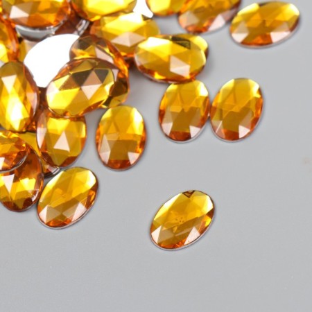 Decor for creativity Plastic "Rhil oval. Bright yellow" set of 150 pcs 1x1.4 cm