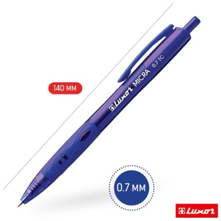 Handle Ball machine Luxor "Micra" blue, 0.7mm, flu, blue case 1782-1