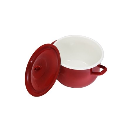 Pan with a lid, d = 22 cm, induction, red color-4