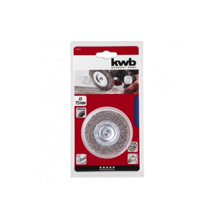 The brush is flat for the drill kwb, d = 75 mm, stainless steel. steel, hard, wire thickness 0.3 mm-1