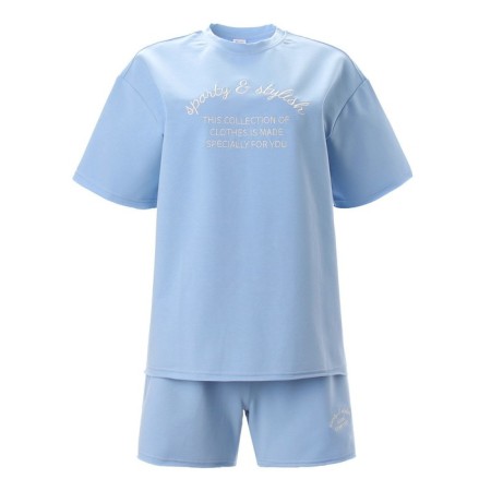 Set (T-shirt, shorts) Women's minku Blue color, river 46-9