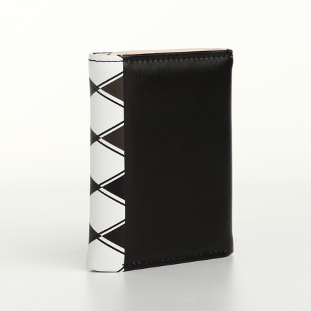 Women's wallet on the button, black color-1
