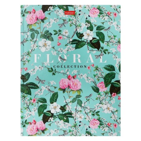 Business block A5, 80 sheets, in a cage, Floral Collection, hard cover, 5-color block, block 65g/m2
