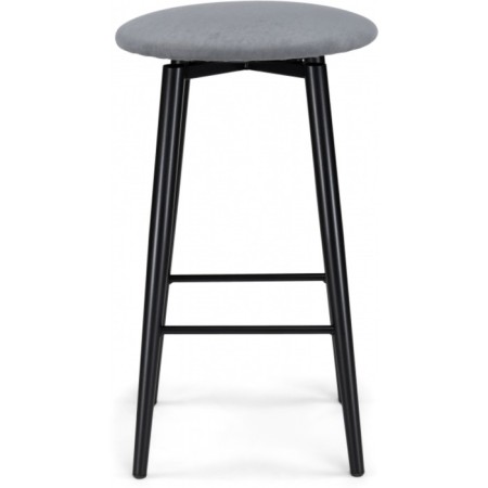 Haric gangtock stool spinning silver, metal/velor, black/gray 36x36x64 cm-2