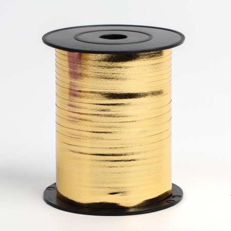Tape for decor and gifts, gold, metallized, 0.5 cm x 250 m