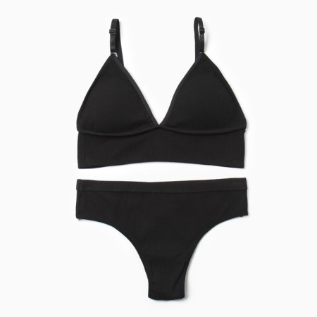 Female set (top, panties) Black color, size 46-48