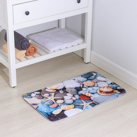 Bath and toilet rug of the “shells on pebbles”, 45 × 75 cm-1