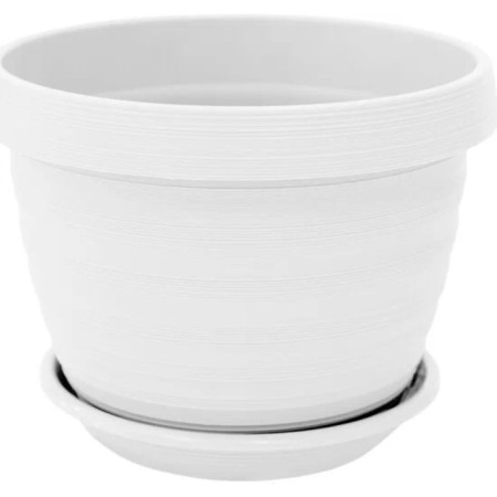 Plastic pot "Toledo", d = 20, with a pallet, white-1