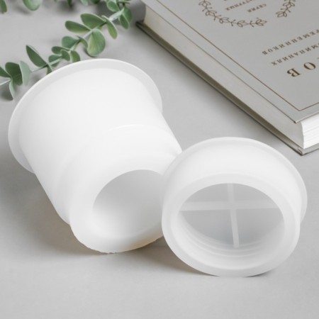Mold Silicon "Banger Round" with a lid 10x10x11.5 cm-3