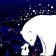 Decorative sticker for windows "Bear and Bunny" 40x45 cm (snow 10x20 cm)