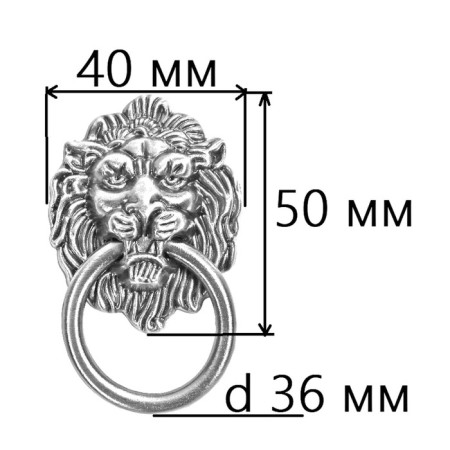 Furniture handle Lion, bronze-5