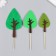 Decor for the creativity of felt "Figure Trees" set 3 pcs h = 6.5, 8, 11 cm