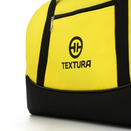 Sports bag, textura, average size, black color/lemon-8