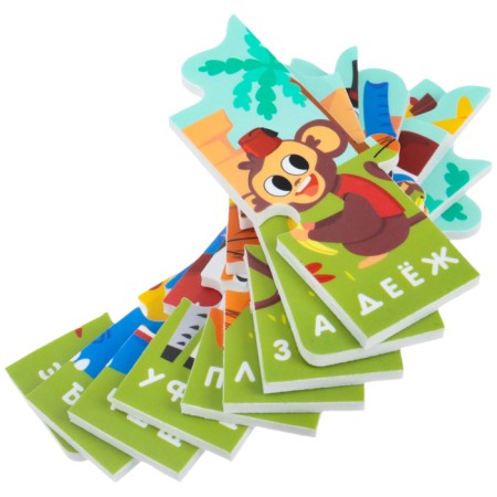 Soft puzzle for kids "Alphabet: Africa", 9 details, crumb I-11